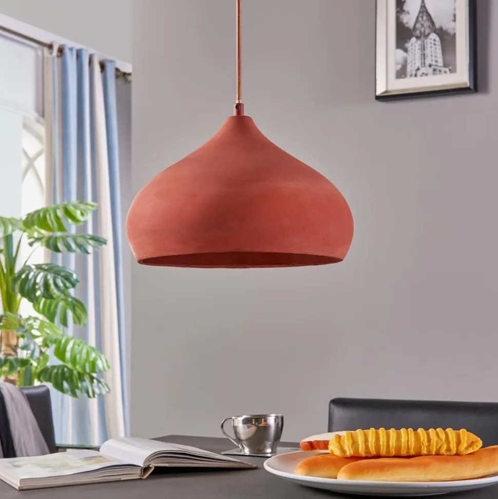 Fiona terrakotta hængelampe i smuk form