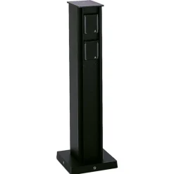 Firedobbeltt stikkontaktstolpe i sort