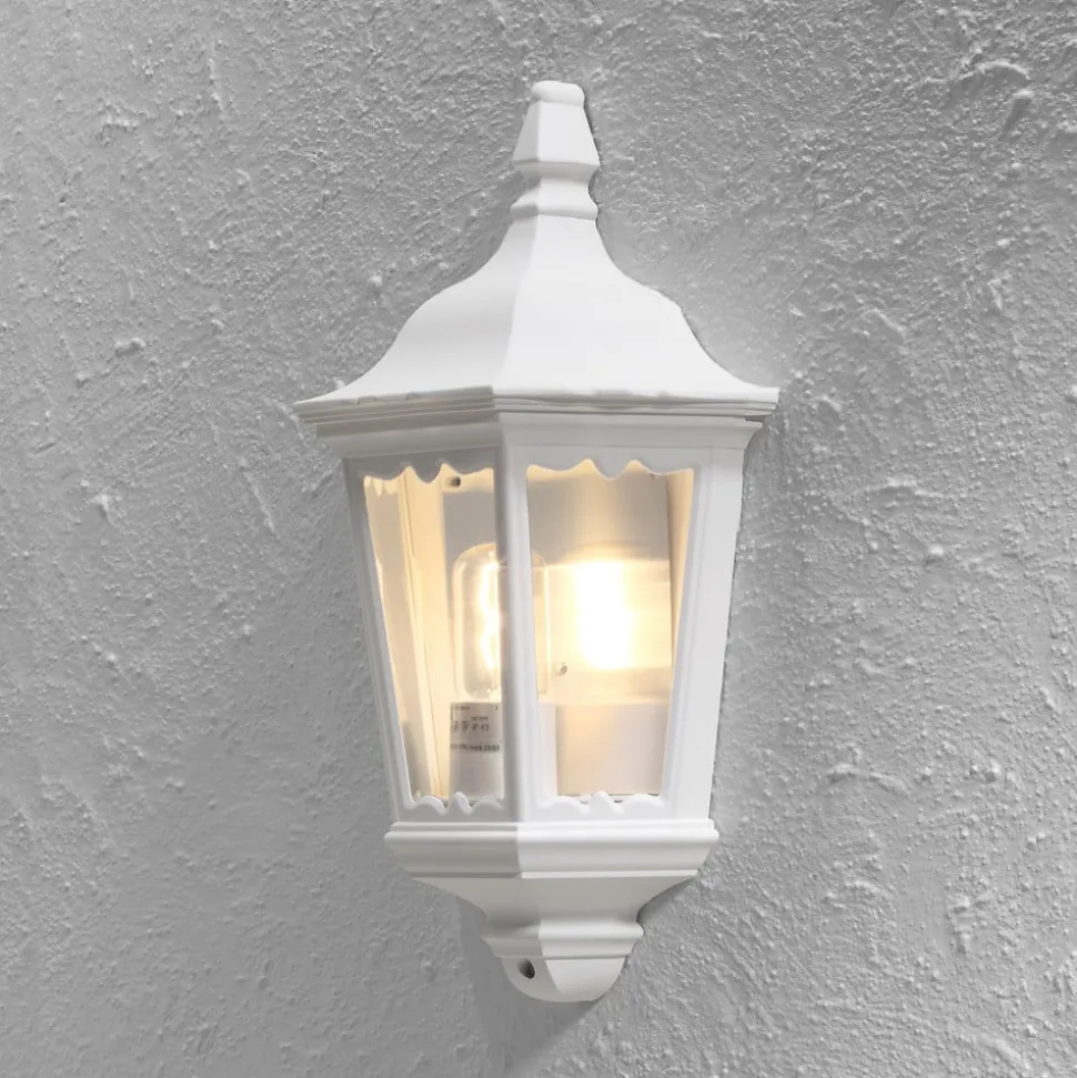 Firenze udendørs væglampe, halvcirkel, hvid