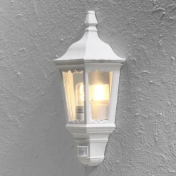 Firenze udendørs væglampe, halvcirkel sensor, hvid