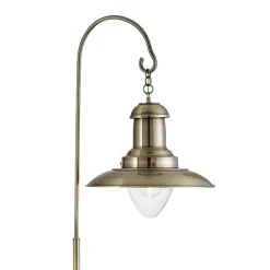 Fisherman gulvlampe, metal, antik messingfarve, E27, 161 cm