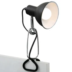 Fix-klemmelampe, metalskærm, sort