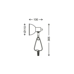 Fix-klemmelampe, metalskærm, sort