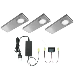 Flad LED-indbygningslampe Tain-CF i sæt af 3