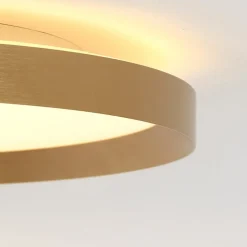 Flady loftlampe, guldfarvet, Ø 40 cm direkte/indirekte