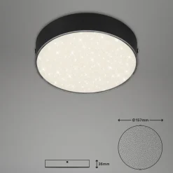 Flame Star LED-loftslampe, Ø 15,7 cm, sort