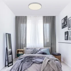 Flame Star LED-loftslampe, Ø 28,7 cm, sølv