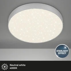 Flame Star LED-loftslampe, Ø 28,7 cm, sølv