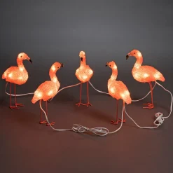 Flamingo LED dekorationslys i et sæt med 5 stk
