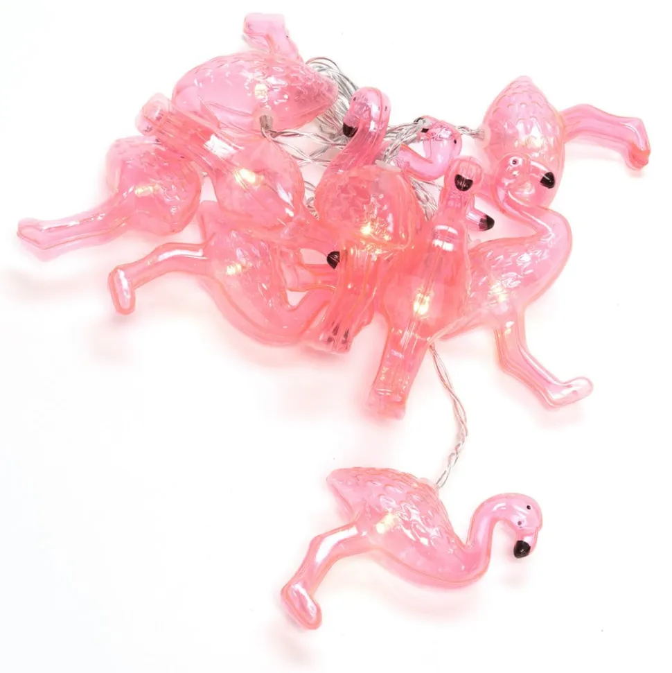 Flamingos LED-lyskæde, batteridrevet