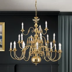 Flamsk Maximilian lysekrone med 21 lys