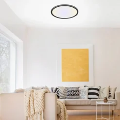 Flat LED-loftlampe CCT, Ø 40 cm, sort