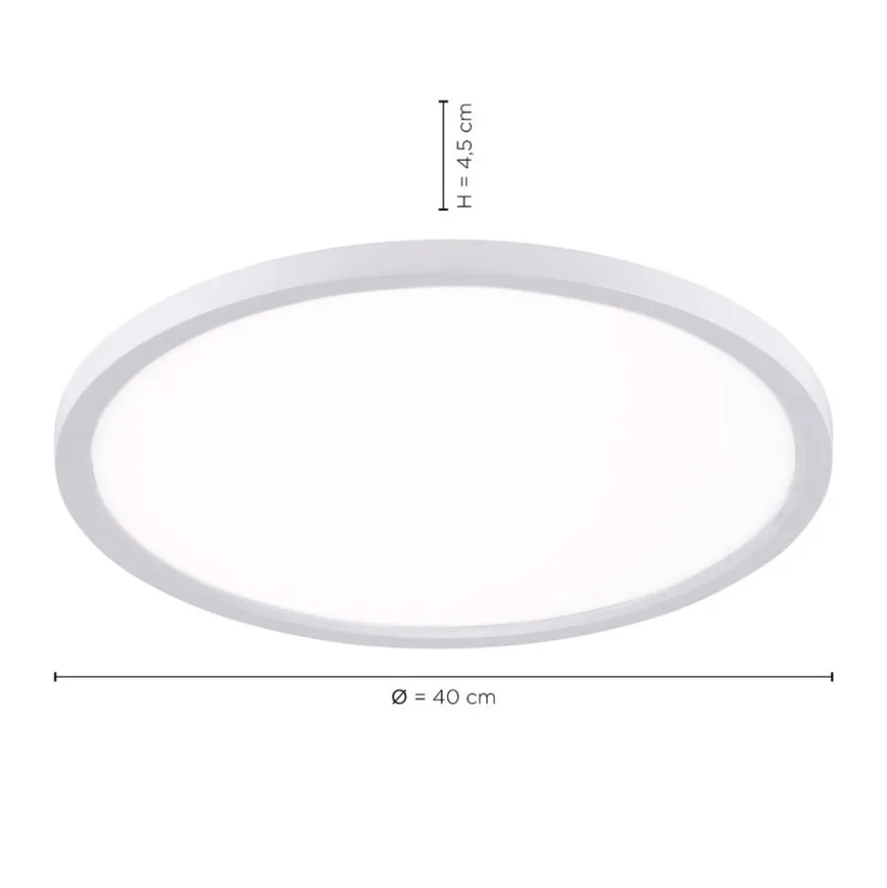 Flat LED-loftlampe, CCT, Ø 40 cm, hvid