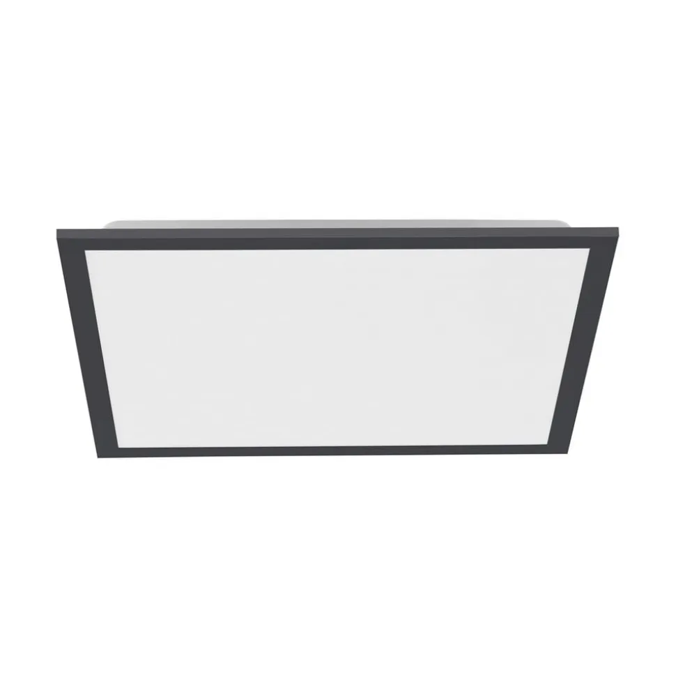 Flat LED-loftlampe, CCT, sort, 45 x 45 cm