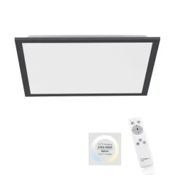 Flat LED-loftlampe, CCT, sort, 45 x 45 cm