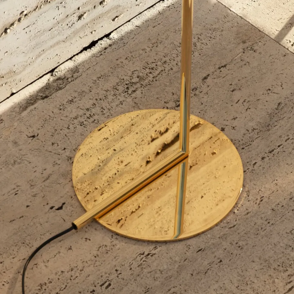 FLOS gulvlampe IC F1 10th Anniversary, guldbelagt, dæmpbar