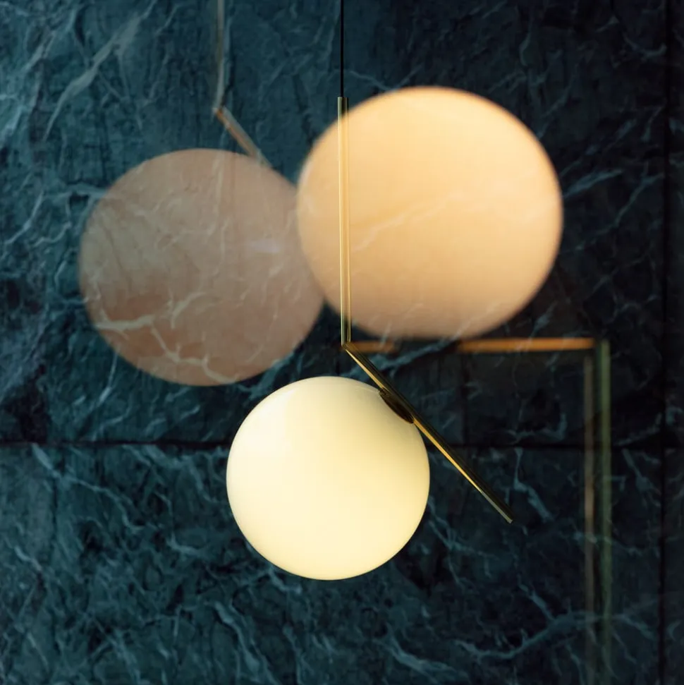 FLOS gulvlampe IC F1 10th Anniversary, guldbelagt, dæmpbar