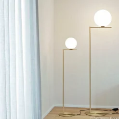 FLOS IC F1 gulvlampe, børstet messing