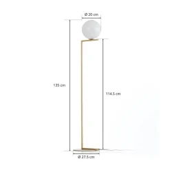FLOS IC F1 gulvlampe, børstet messing