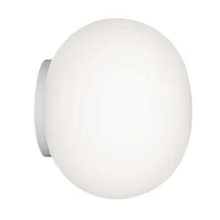 FLOS Mini Glo-Ball spejllampe/væglampe, hvid/opal