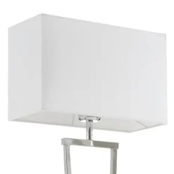 Flot tekstil-bordlampe Anni, krom/hvid