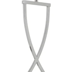 Flot tekstil-bordlampe Anni, krom/hvid