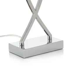 Flot tekstil-bordlampe Anni, krom/hvid