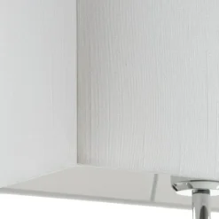 Flot tekstil-bordlampe Anni, krom/hvid