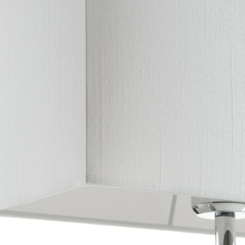 Flot tekstil-bordlampe Anni, krom/hvid