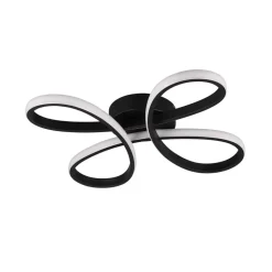 Fly LED-loftslampe, mat sort, 3.000 K, 40 cm x 40 cm