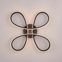 Fly LED-loftslampe, mat sort, 3.000 K, 40 cm x 40 cm