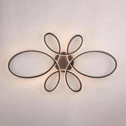 Fly LED-loftslampe, mat sort, 3.000 K, 83 cm x 45 cm