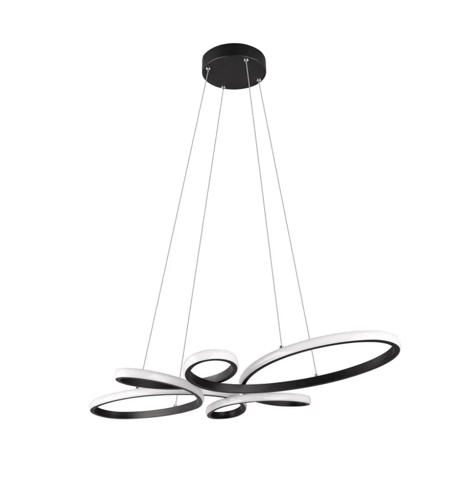 Fly LED-pendel, mat sort, 3.000 K, 83 cm x 45 cm