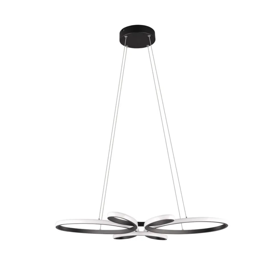 Fly LED-pendel, mat sort, 3.000 K, 83 cm x 45 cm