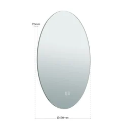 Focus LED-spejl, Ø 45 cm, CCT, antidug, berøringsdæmper