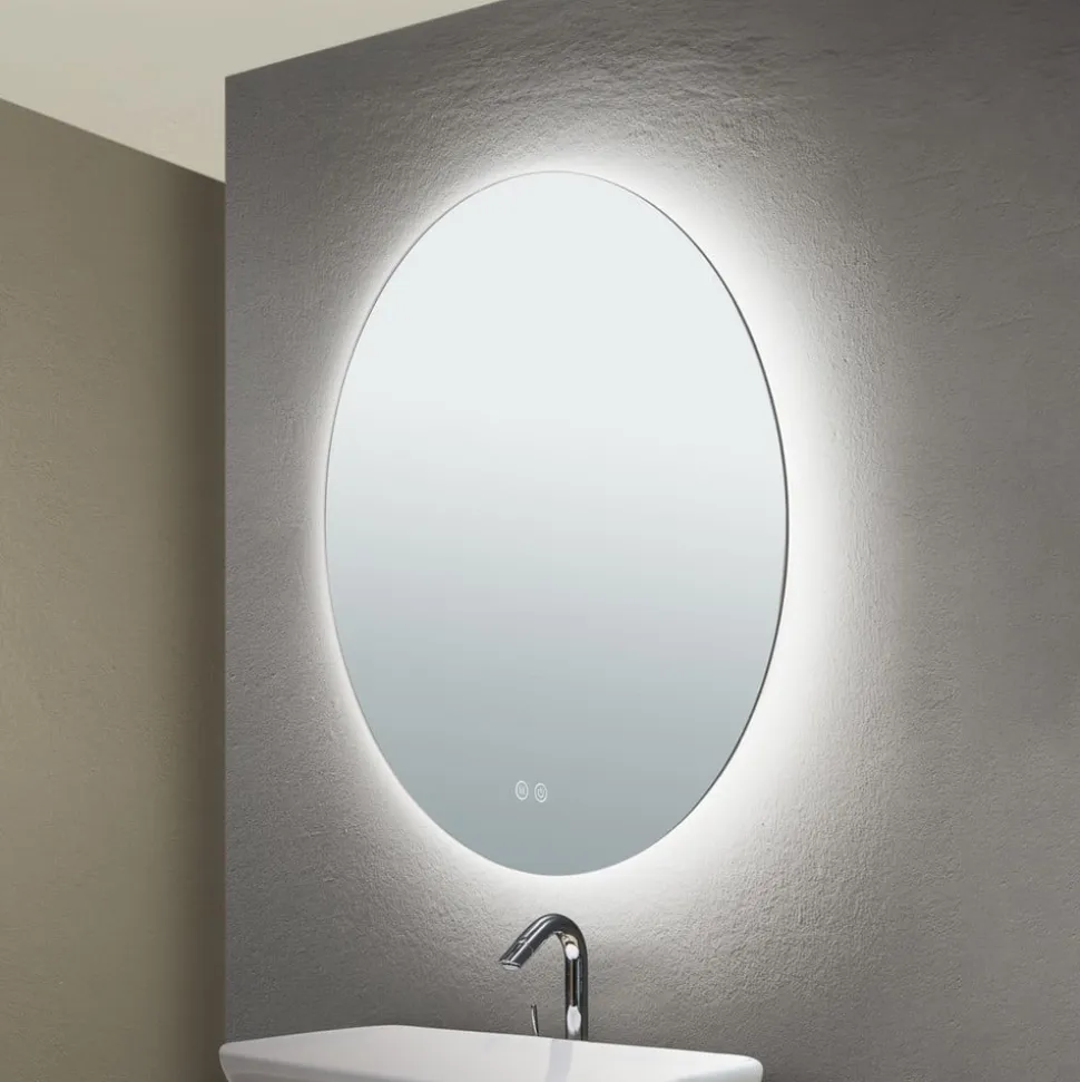 Focus LED-spejl, Ø 60 cm, CCT, antidug, berøringsdæmper