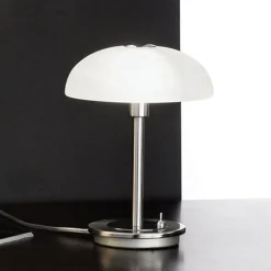 Fonta bordlampe med vippekontakt, mat nikkel