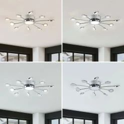 Forkromet loftlampe Meru, CCT