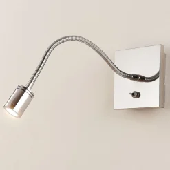 Forkromet væg-læselampe Berfin, LED