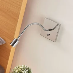 Forkromet væg-læselampe Berfin, LED