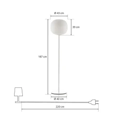 Foscarini Gem terra gulvlampe, hvid