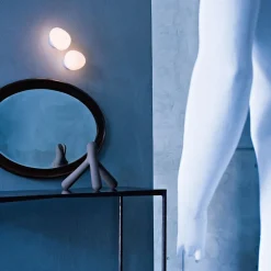 Foscarini Gregg MIDI væglampe, i glas, hvid