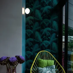 Foscarini Gregg piccola væglampe, hvid, IP44, glas