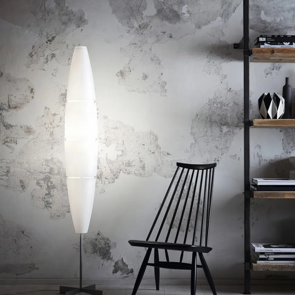 Foscarini Havana gulvlampe med dæmper, alu/hvid