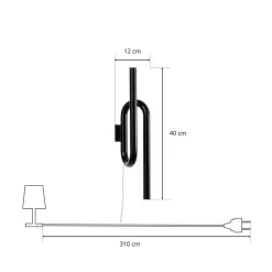 Foscarini Tobia LED-væglampe med ledning, sort