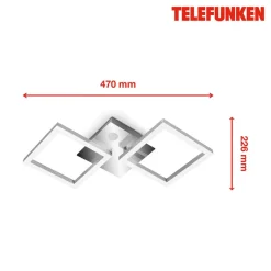 Frame LED-loftlampe, sensor, 47x23 cm, krom/alu