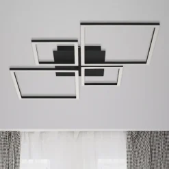 Frame LED-loftlampe, step dim, 4 lyskilder, sort