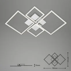 Frame LED-loftslampe, CCT, 4-lys, aluminium