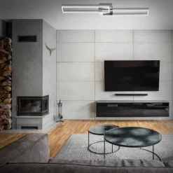 Frame LED-loftslampe, fjernbetjening, krom