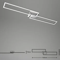 Frame LED-loftslampe, fjernbetjening, krom